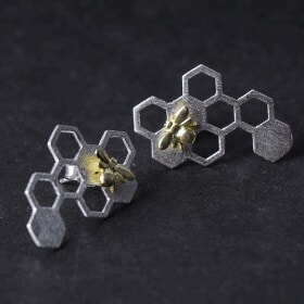 Silver-Honeycomb-Home-Guard-Dangle-fashion-earring (3)